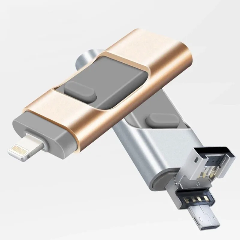 Cle памяти OTG 3 в 1 micro USB 3,0 флешки устройства 16G 32 ГБ, 64 ГБ, 128 ГБ с поддержкой технологии OTG USB флэш-накопитель для iphone Apple iOS