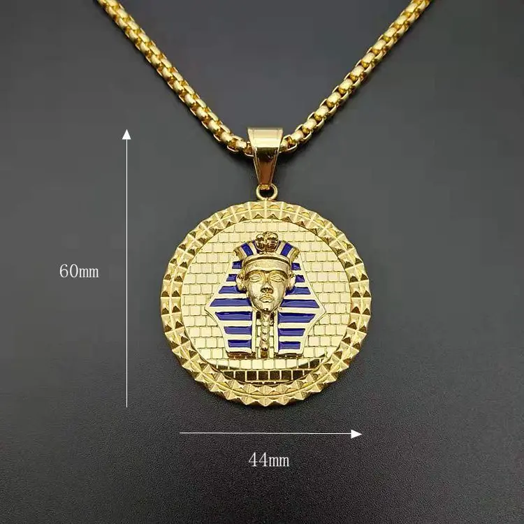 Hip hop jewelry stainless steel egyptian pharaoh necklace