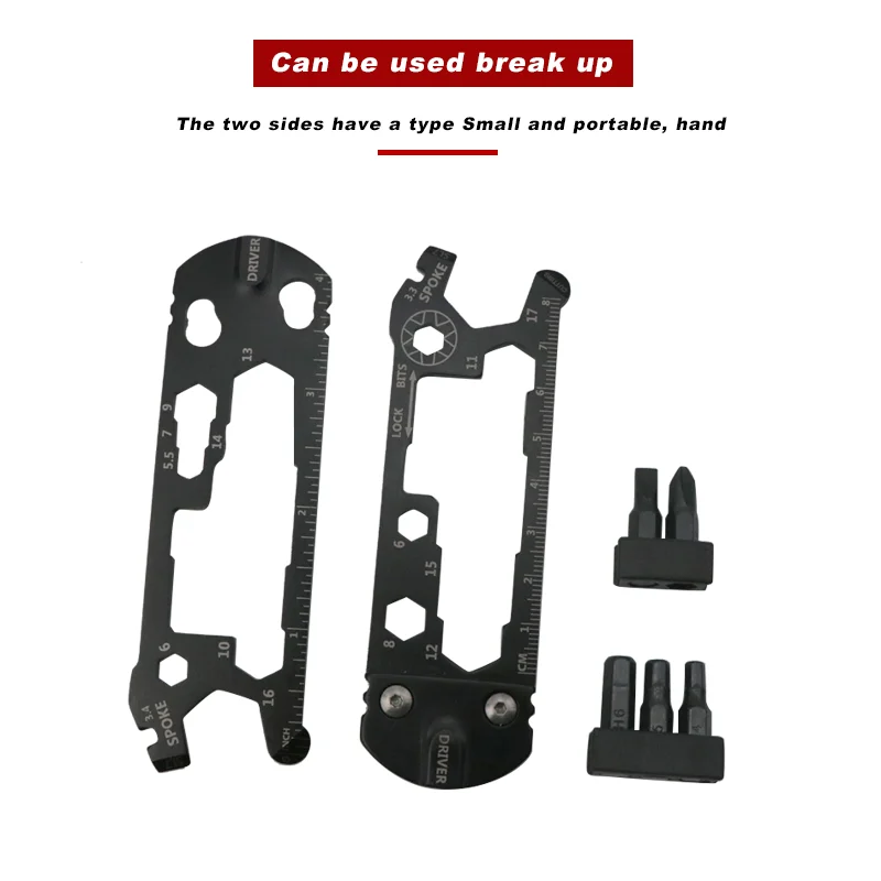 RIDERACE Universal Multifunctional Repair Tool Kit Portable Stainless Steel Activity Wrench Screwdriver Combination Pocket Tools