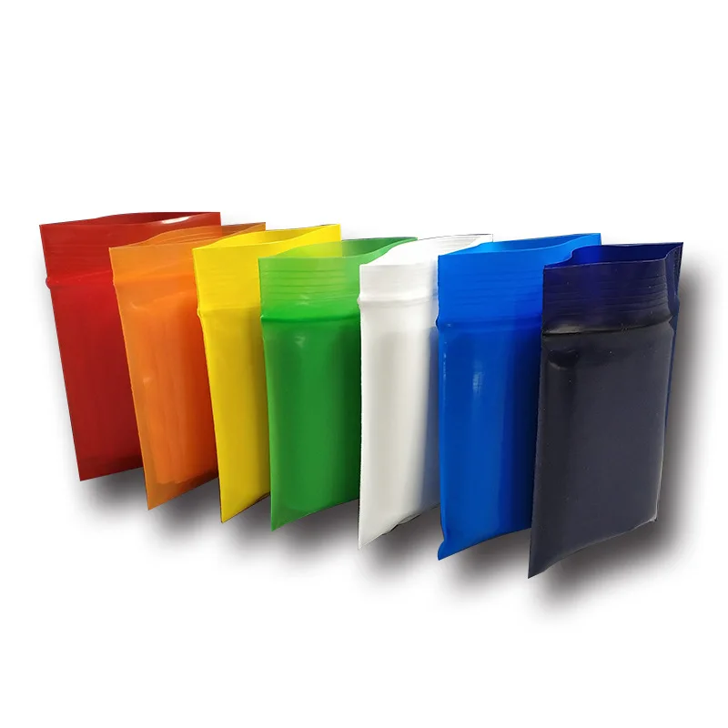 Color PE Ziplock bag sample bag Red Orange yellow green blue white black Zipper bag hardware chemical packaging