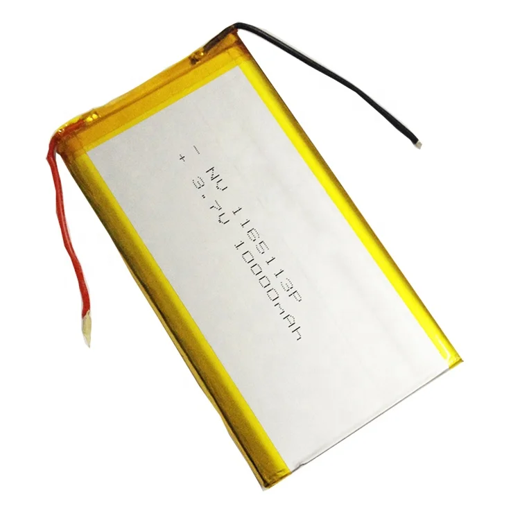 High capacity lithuium ion polymer  battery 10000 mah 3.7v 1165113  37Wh  lipo battery