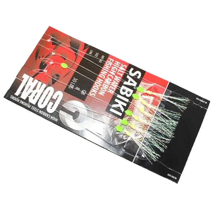 New arrival japanese Sabiki Rigs Luminous Beads Fish Skin Sabiki 6 hooks Sabiki Rigs with cheap price