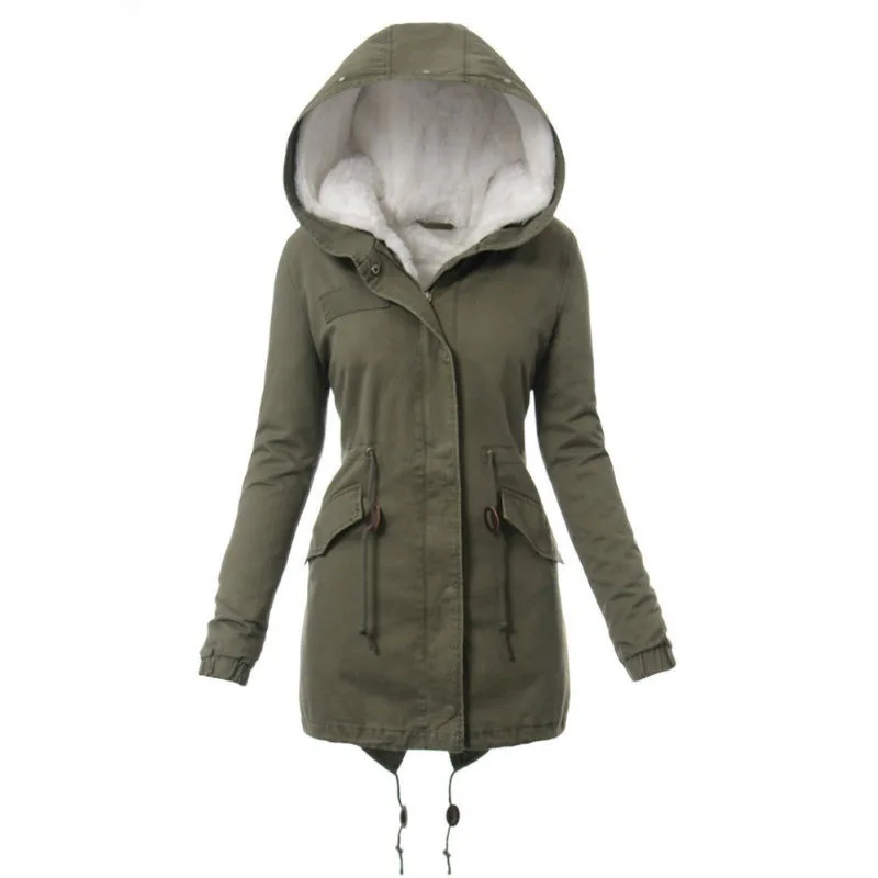 High Quality Windproof Thicken Warm Long Parka Puffer Winter Fleece Jacket For women