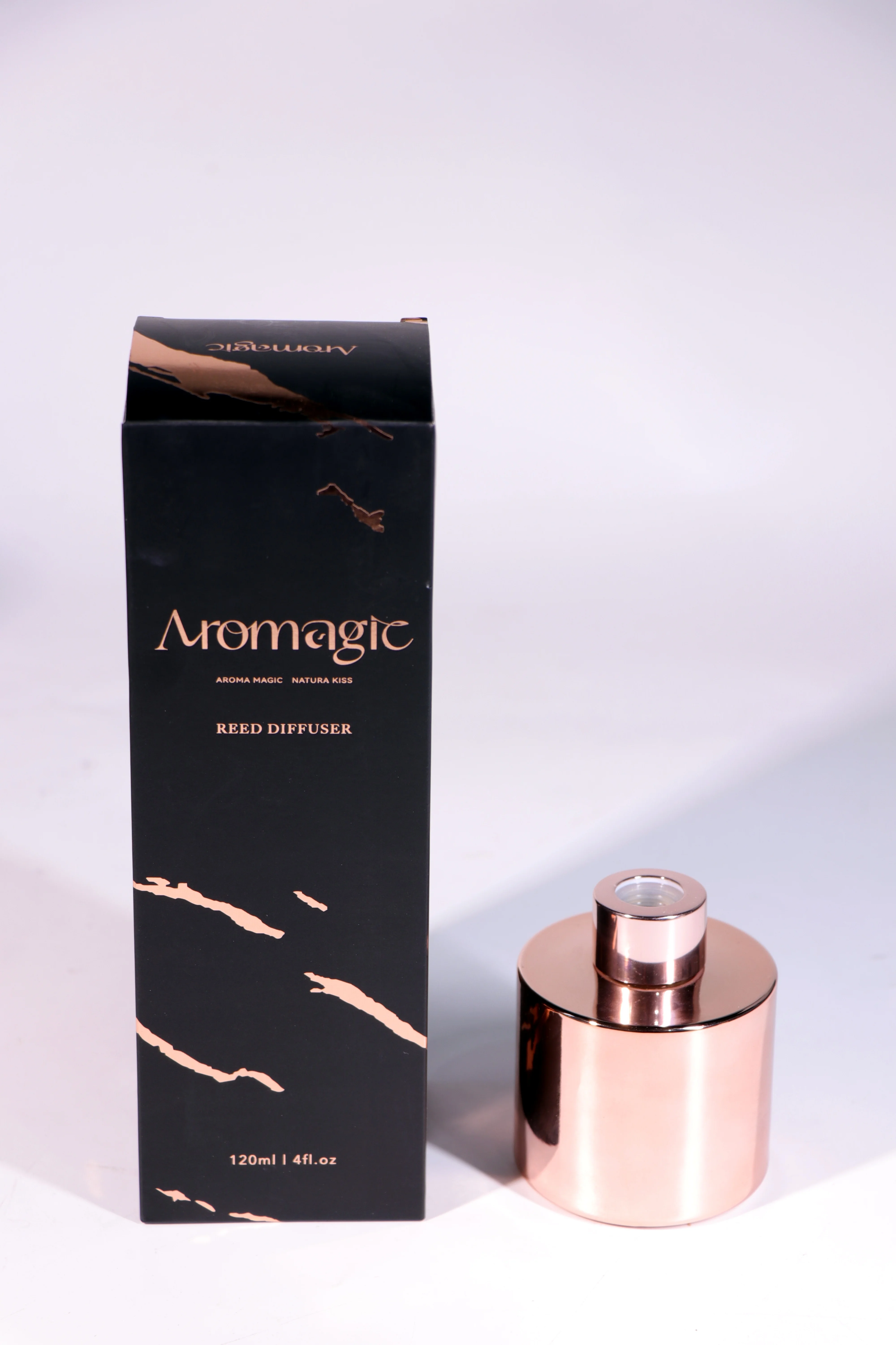 ENO wholesale  LOW MOQ luxury electroplating gold glass jar with customized package luxury home decoration Custom reed diffuser