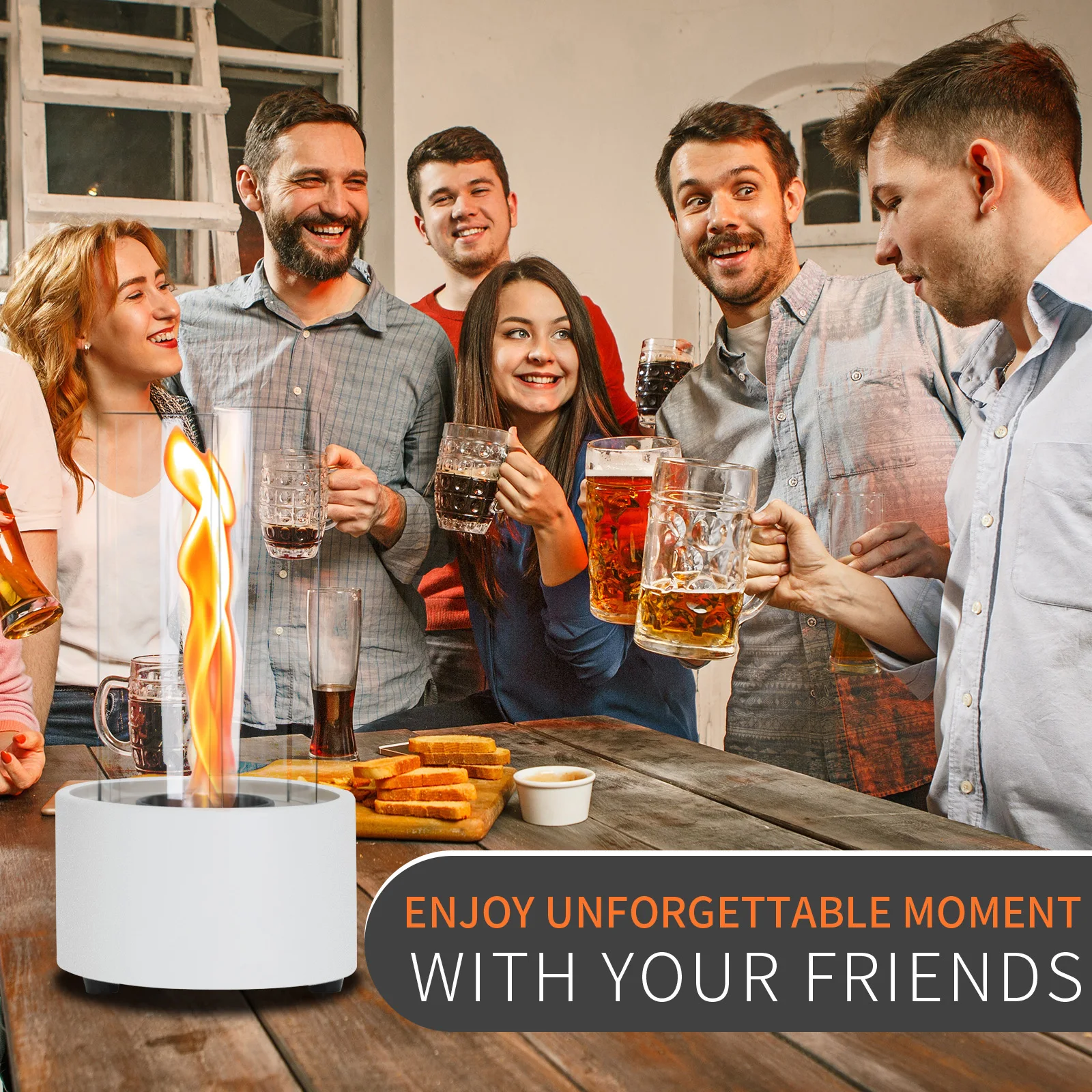 HOT SALE tabletop fire pit tornado Fire home decor Freestanding Bio ethanol fireplace spin flame patio heater Smokeless fire pit