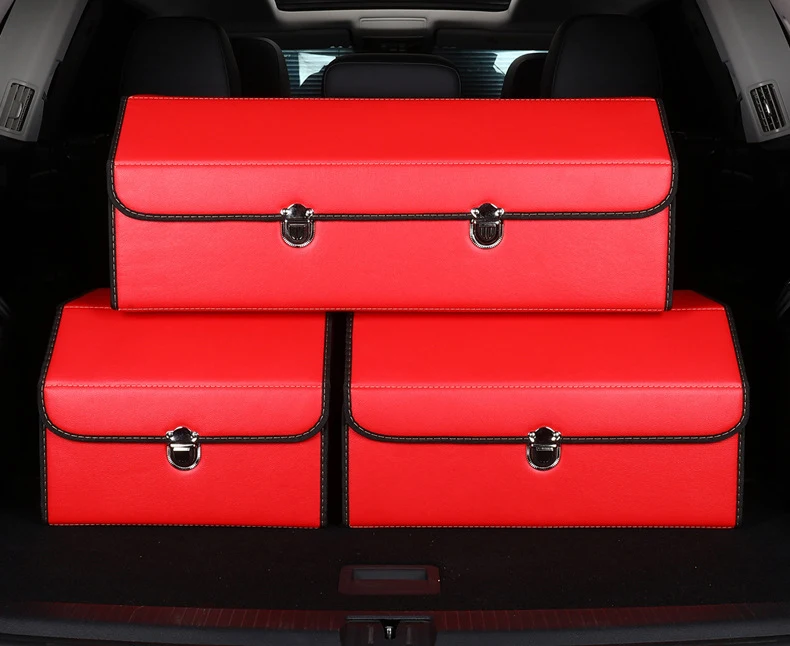 high quality leather car storage bag for Car Trunk Storage Organizerbag