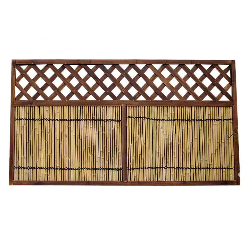 Cheap Diy Outdoor Garden Fence Natural Wood Frame Bamboo Wood Garden Fence