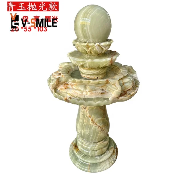 Luxury Yellow Onyx Cheap Stone Ball Interior Water Fountains Tabletop Fountain Waterfall