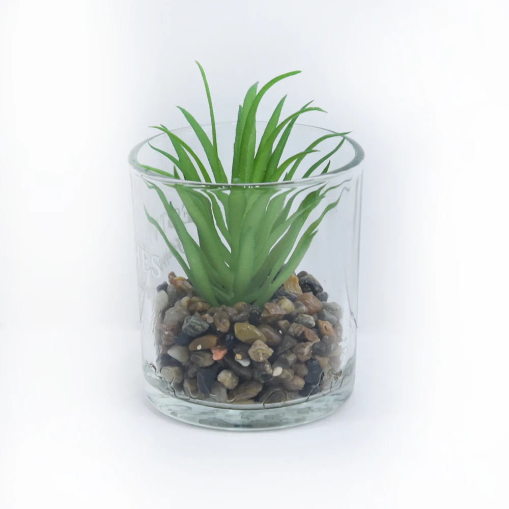 Mini Green Potted Artificial Plants Plants Artificial Succulent For Home Decoration
