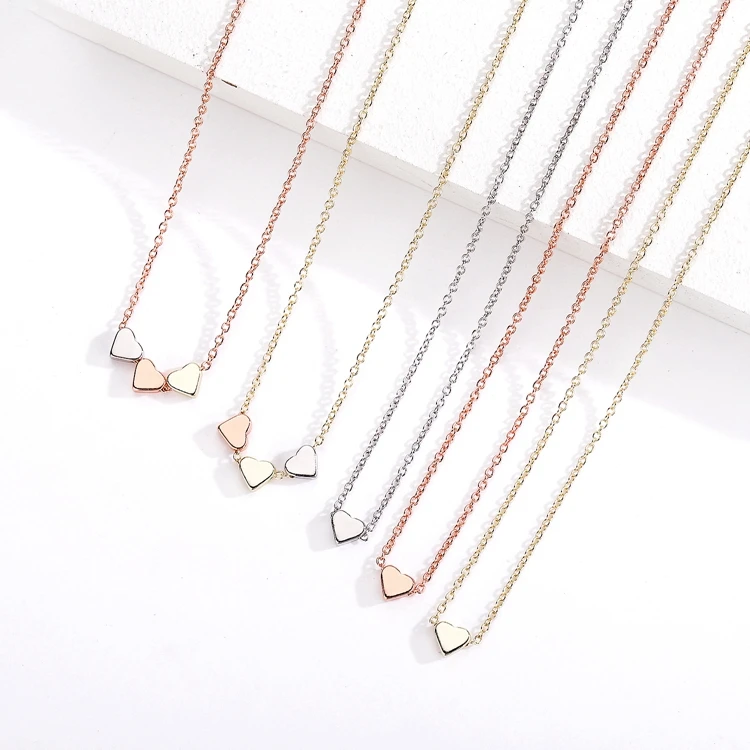 Wholesale Price Royi Jewelry  Simple Tiny Cute Design Brass Pendant Heart Necklace