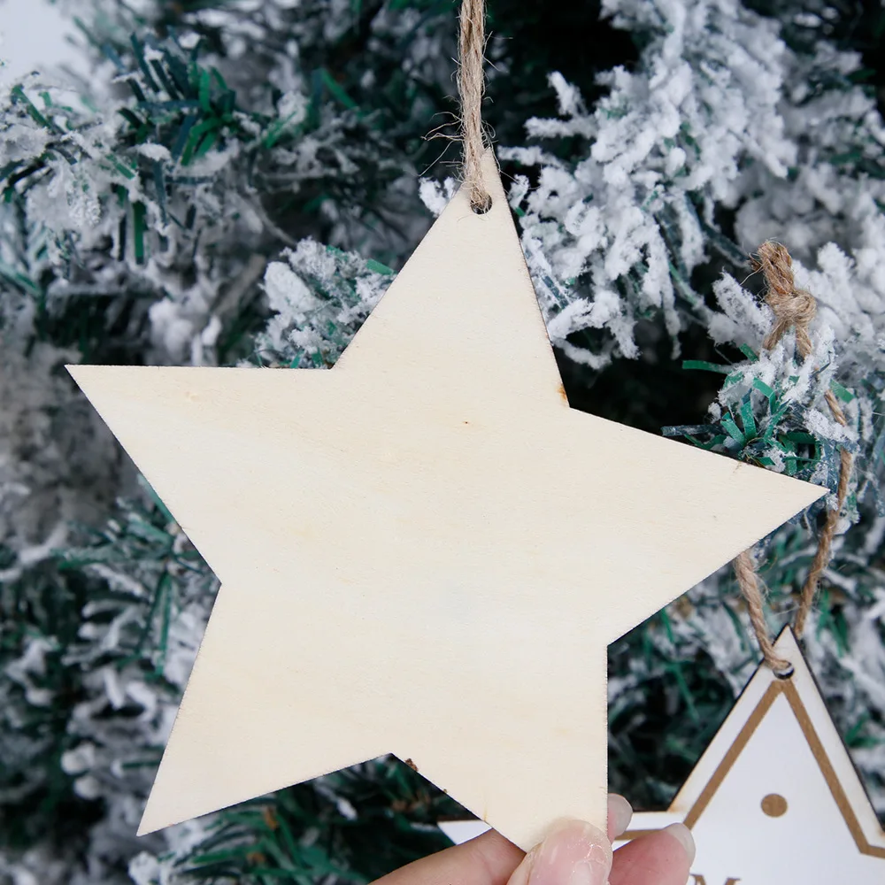 Xmas Wooden Tree Hanging Star board decorations DIY crafts supplies christmas
