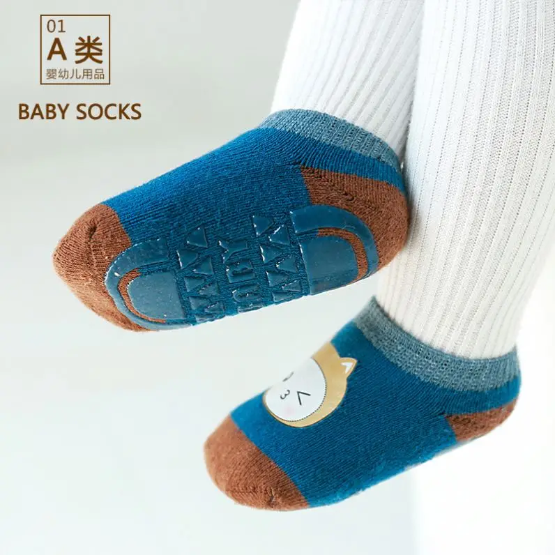 Autumn And Winter Terry Warm Baby Toddler Socks Stereo Doll Dinosaur Rabbit Thick Cute Cartoon Non-slip Floor Socks