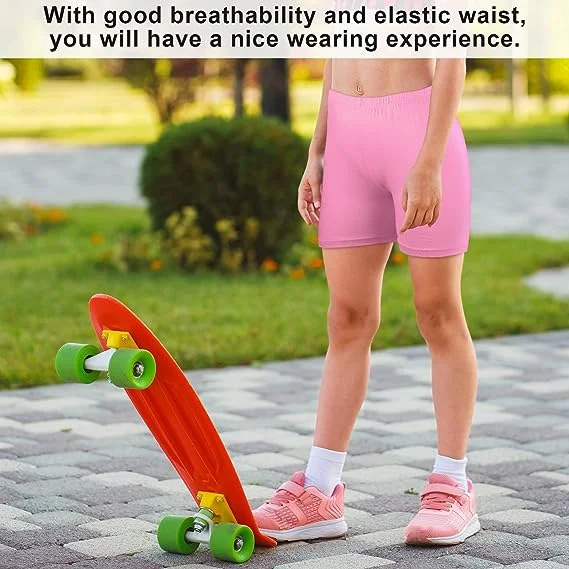 6 Pack Dance Shorts Girls Bike Short Breathable and Safety 6 Color kids biker shorts girls shorts