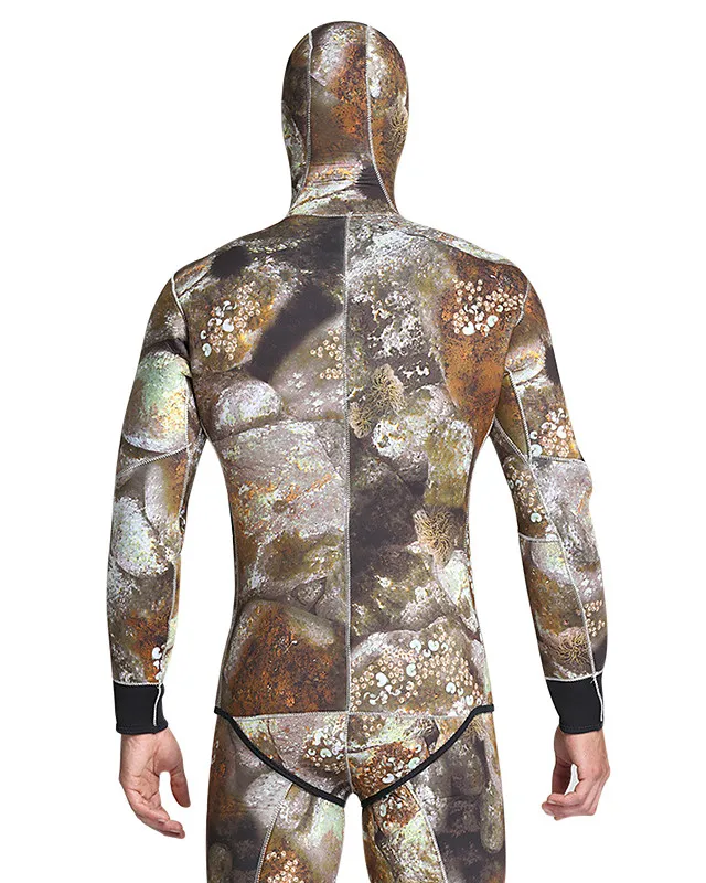 
Two Piece Spearfishing Wetsuit Camo Neopreme Men Diving Suit Snorkeling Semidry 7mm Mens Wetsuit 