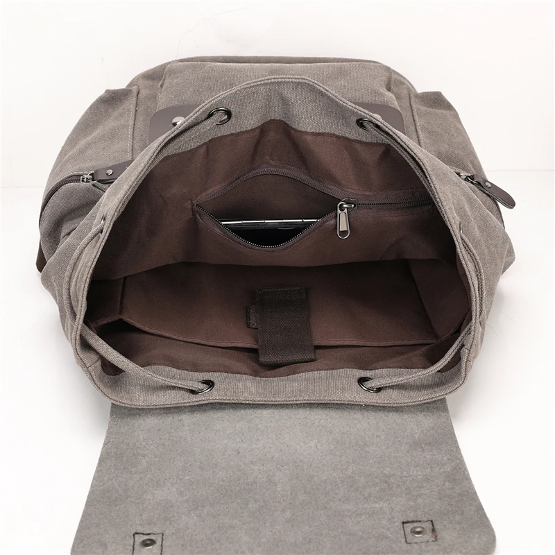 Vintage Canvas Casual Backpack 15.6 inch Laptop Backpack Mochilas Mens Canvas Travel Backpack