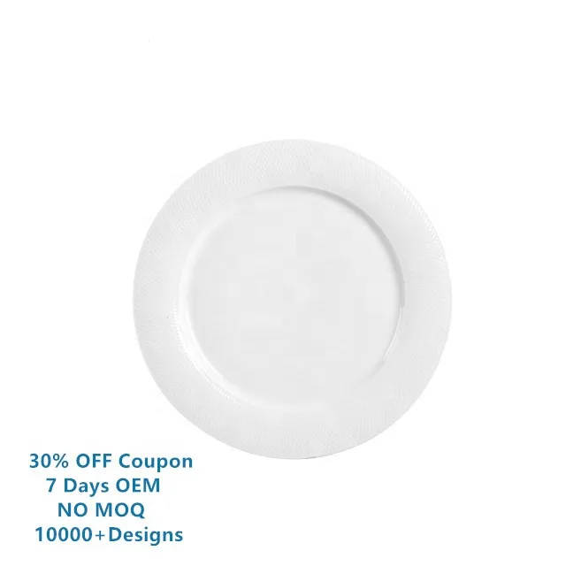 Savall 7days OEM 6-12inch star hotel platter  decoration porcelain round plate crockery