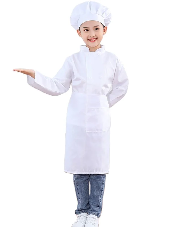 Children Chef Costume Kids Jacket Set Boys and Girls Performance Baking Kindergarten Role Play
