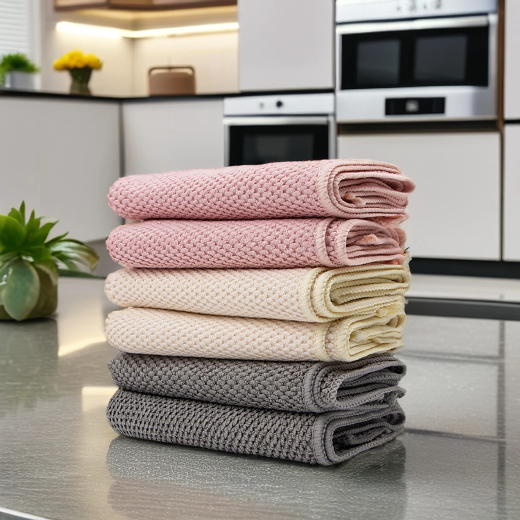 Wholesale Corn Kernel Thickened Absorbent Microfiber Wiping Towels Microfiber Cleaning Cloths Kitchen Cleaning Towels