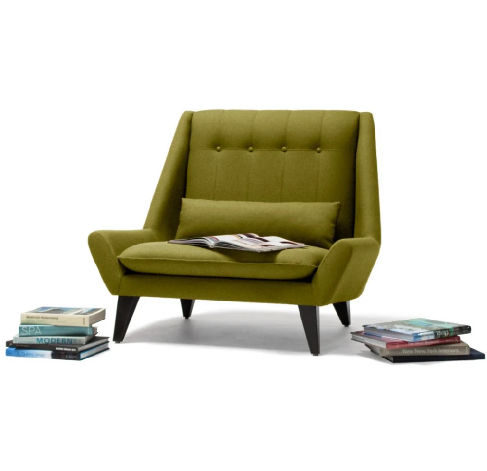 Одноместное кресло для комнаты ожидания с тканевой обивкой