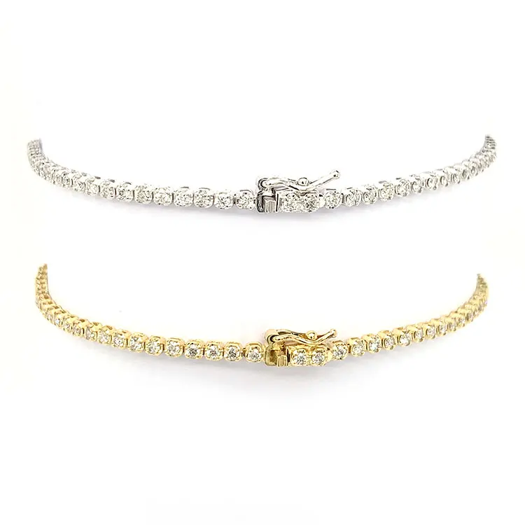
JMW Japan Women Classic 18K White gold Real Diamond Tennis Bracelet Jewellery 