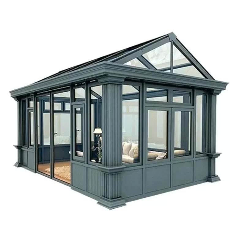 Sun Room Solution Glass Sunroom Garden Room Prefab Four Season Solarium Hollow  Aluminum  Sun House