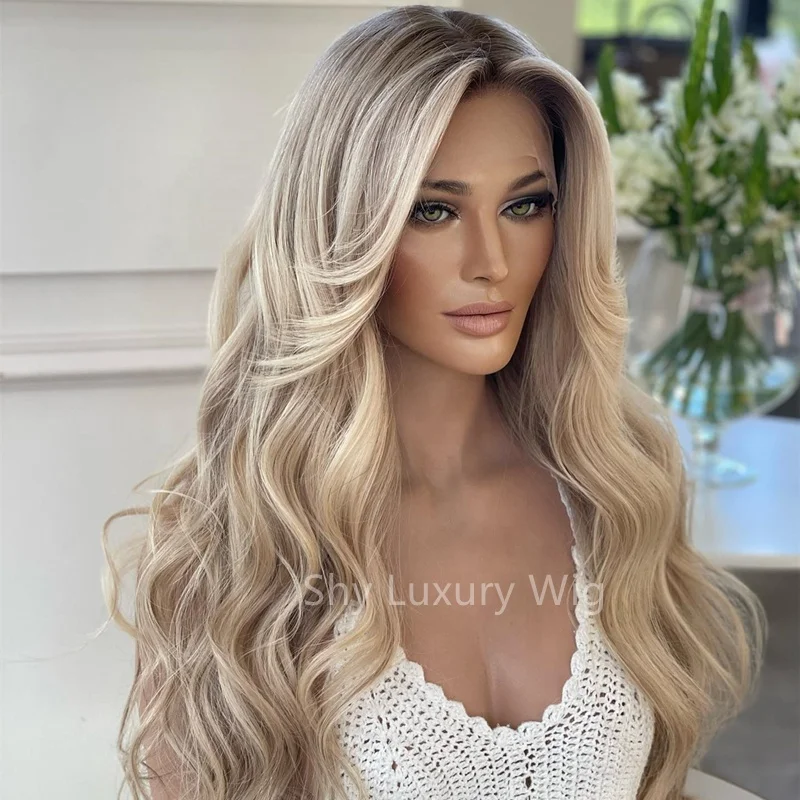 Human Hair Transparent Hd Full Lace Wig,With Baby Hair Hd Highlight Lace Front Wig,Virgin Glueless Ombre Blonde Color Lace Wigs