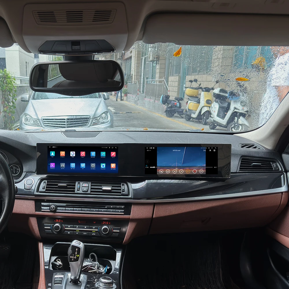 21-дюймовый двойной экран Carplay Android 13 ID8 для BMW 5 серии F10 F11 F18 2009-2017 автомобильный мультимедийный плеер GPS навигационное головное устройство