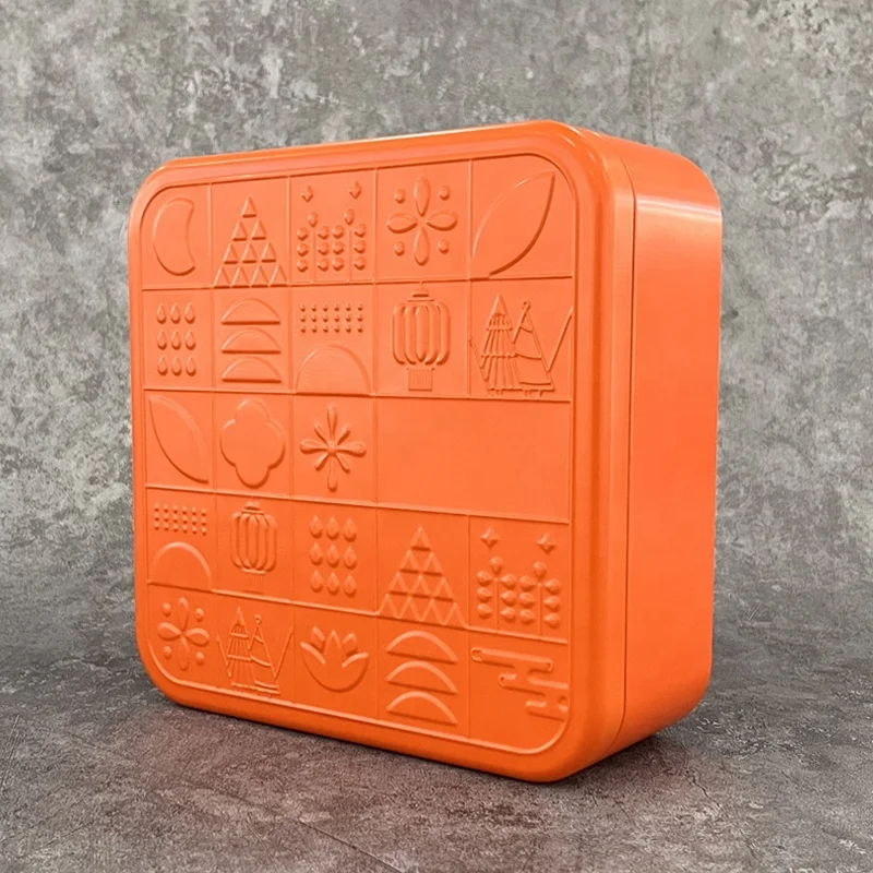 Black Red Orange Silver Blue Festival Holiday tinplate box for gift candy cookie mooncake Egg Yolk Pastry tin packaging box