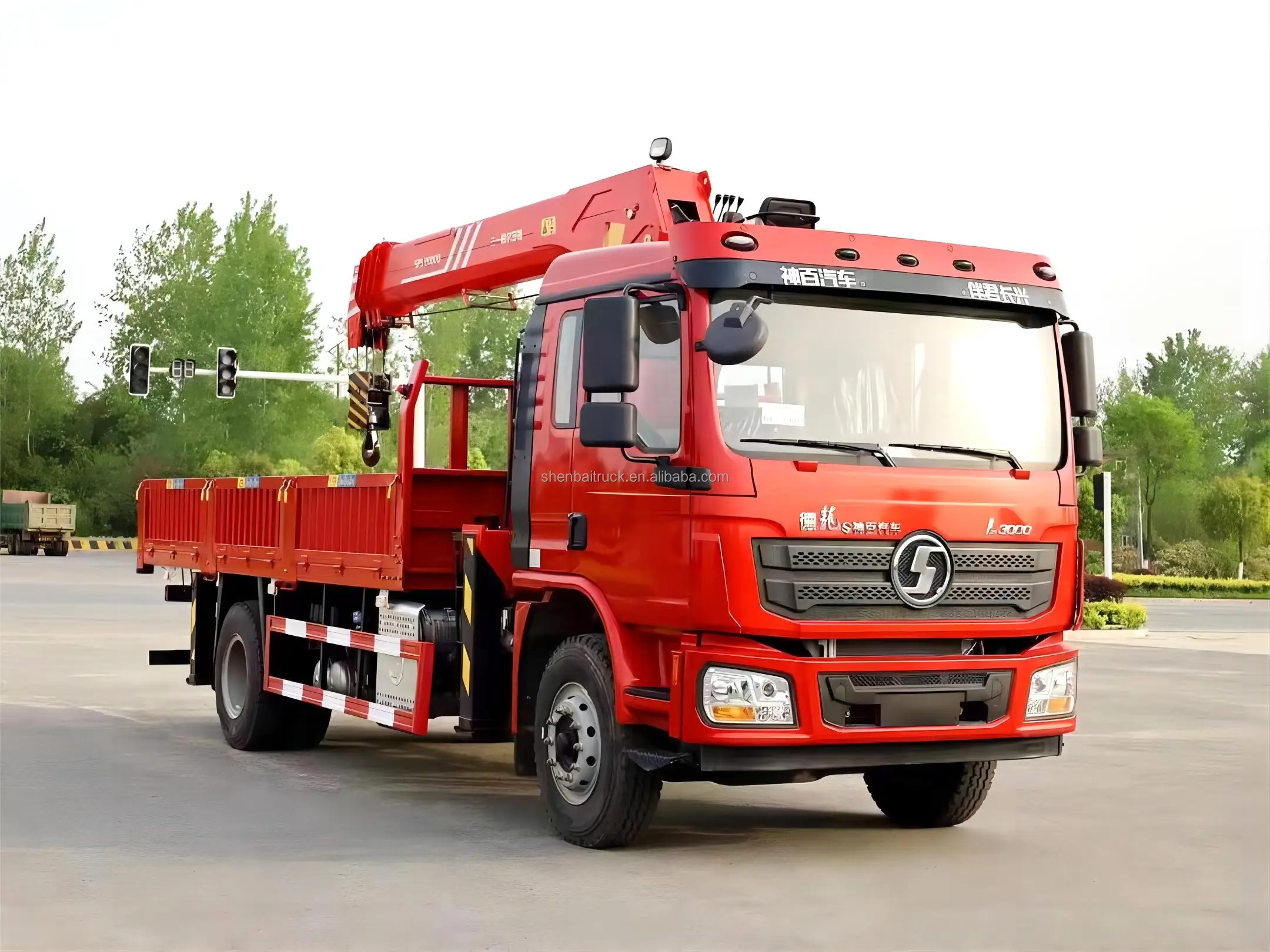 Palfinger Truck Mounted Crane 7Ton 8Ton 10Ton Hydraulic Telescopic Boom Crane Shacman L3000 4x2 Cargo Crane for Truck