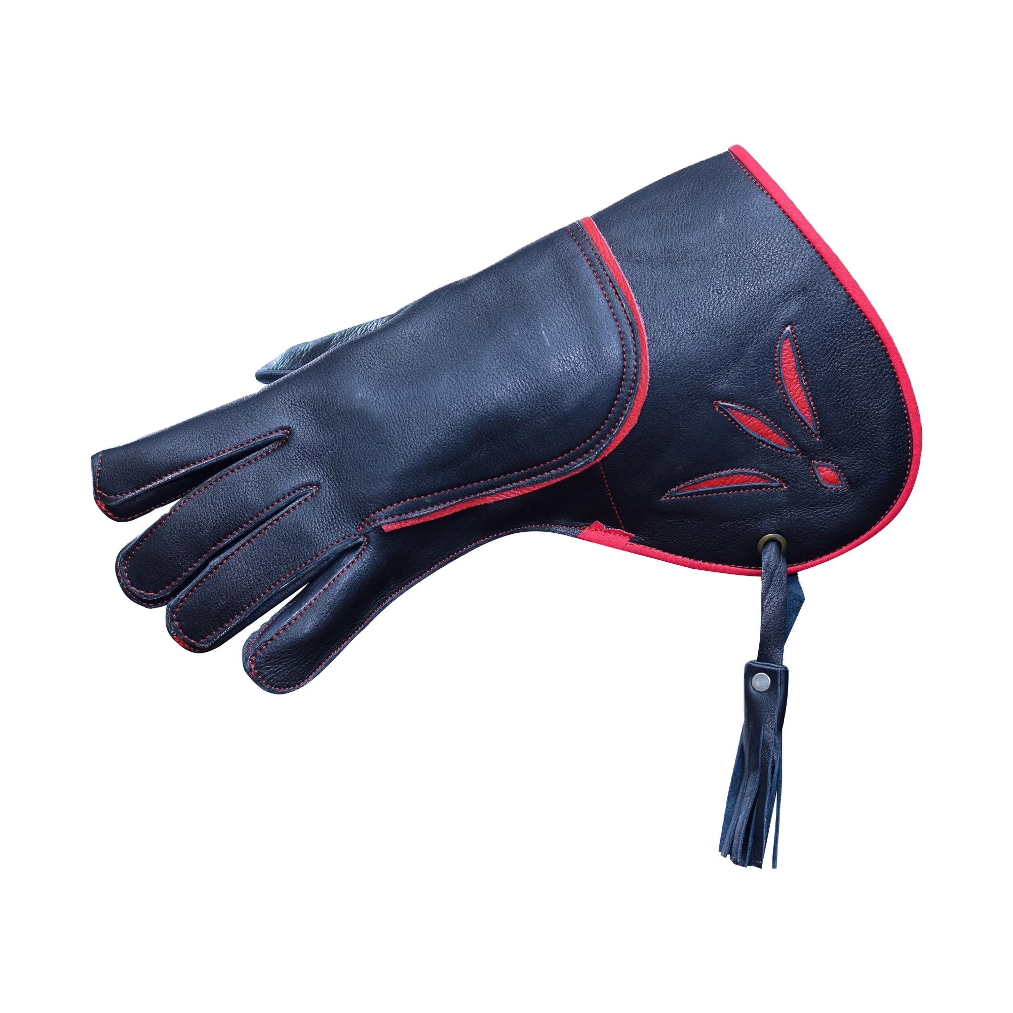 Перчатки Falcony кожаные черно-красные с вышивкой на заказ профессиональные тренировочные перчатки для соколиной охоты