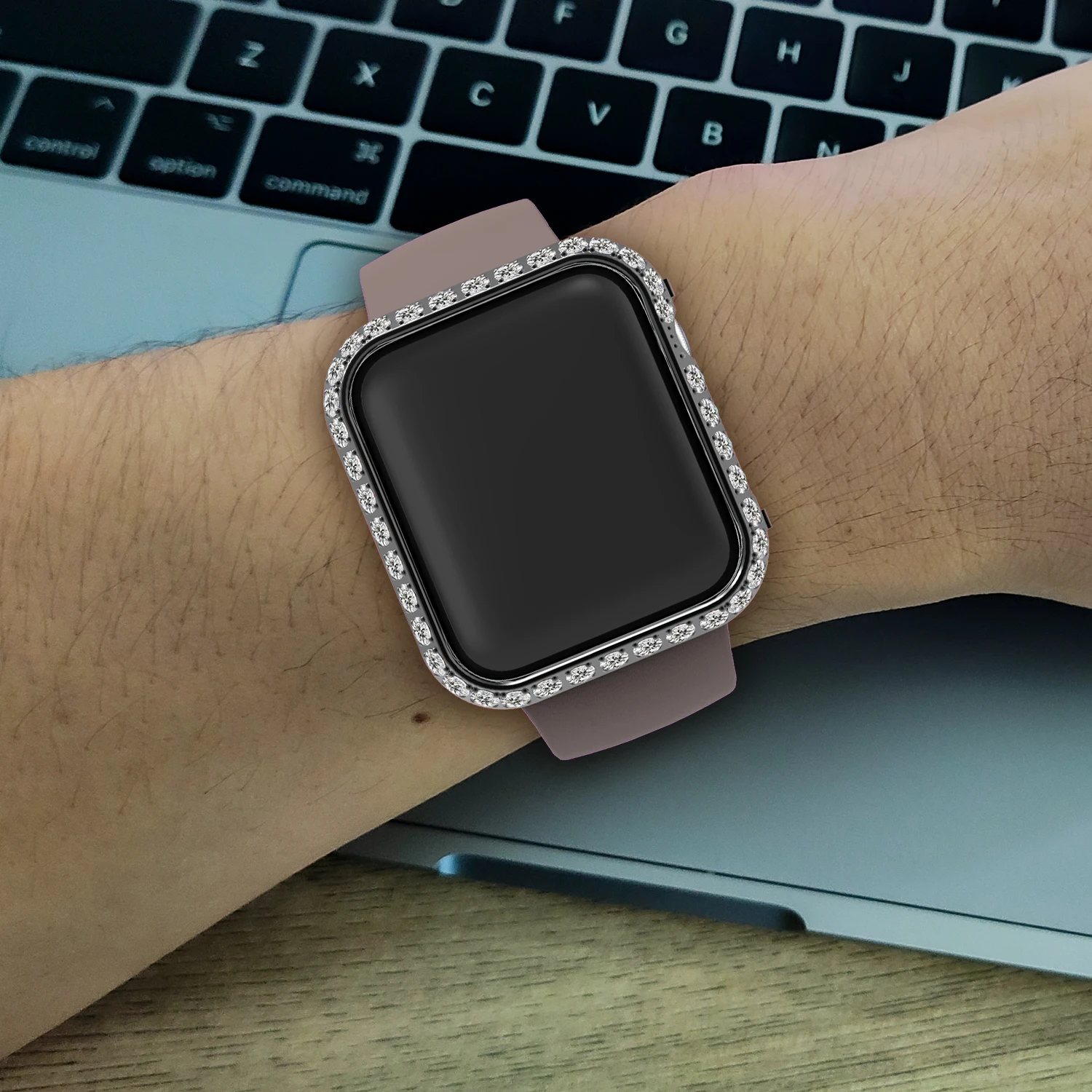  New Arrival Luxury Diamond Bling Smart Watch Case 44mm Protective Face Cover for Apple