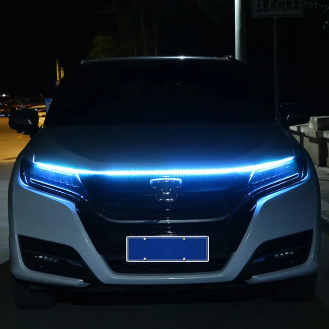 1.5M 12V Led Car Hood Lights Universal Headlight Strip Car Decorative Atmosphere Lamp DRL Auto Daytime Running Lights