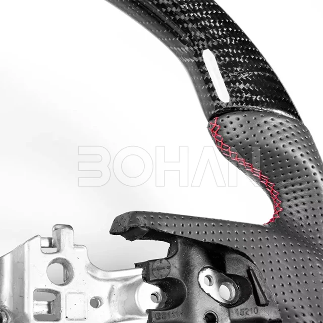 Real Carbon Fiber D-Type Racing Design Car Steering Wheel Nappa Perforated Leather for Toyota Camry RAV-4 Auris 2018+