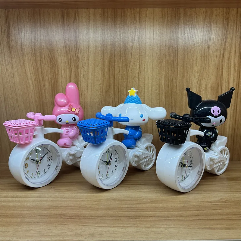 DHF843 New Wholesale Character Small Night Light Cartoon Bicycle Alarm Clock Desk Lamp Bedroom Lovely Sleep Bedside Lamp