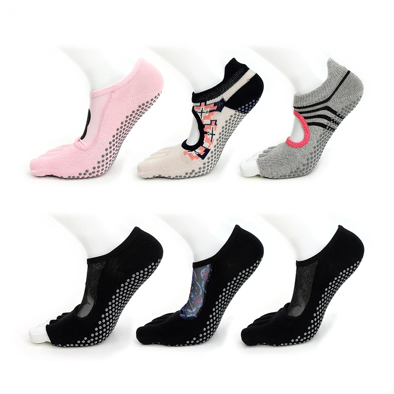 Женские хлопковые быстросохнущие носки для йоги, пилатеса, sox, нескользящие носки с пользовательским логотипом