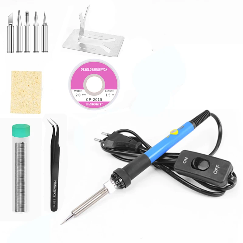 handskit 936  Soldering Iron kit  110V 220V 60W   With  Solder wire 20g  desoldering  sucker   wick  on/off soldering  iron