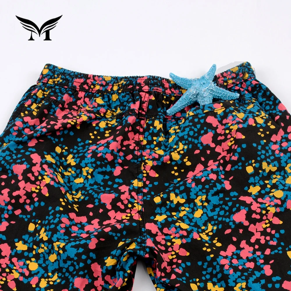 Latest design popular casual cotton floral printed hawaiian swimwear men beach shorts