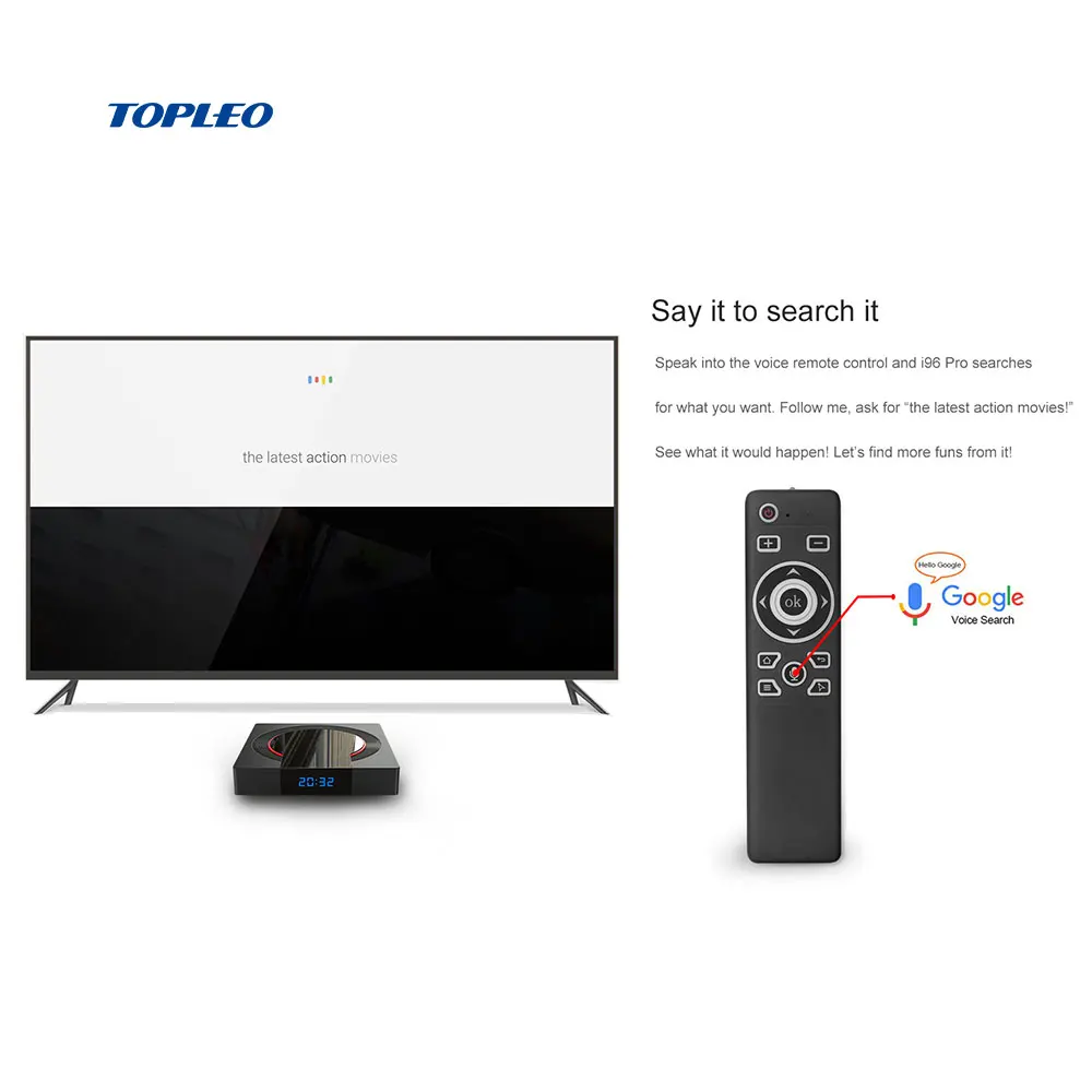  TOPLEO оптовая продажа i96 Pro Amlogic S905X3 Четырехъядерный 4 Гб ddr4 smart tv box Android 9 0