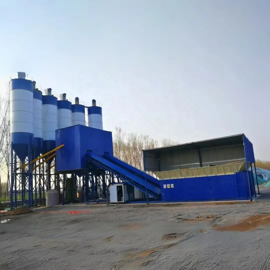 HZS120 China Portable 120M3/H Belt Conveyor Concrete Mixing Station Betonmischwerk Concrete Batching Plant
