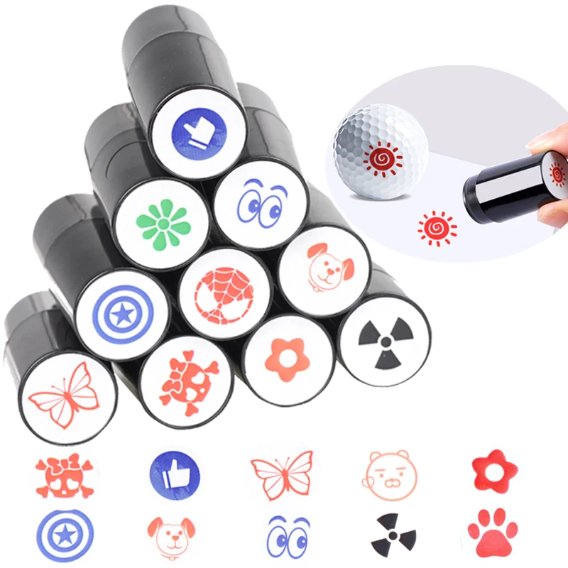Hot Sales Golf Ball Stamp Waterproof Golf Marking Permanent Ink Line Marking Accessories Quick-dry Various Pattern Mark Stamp
