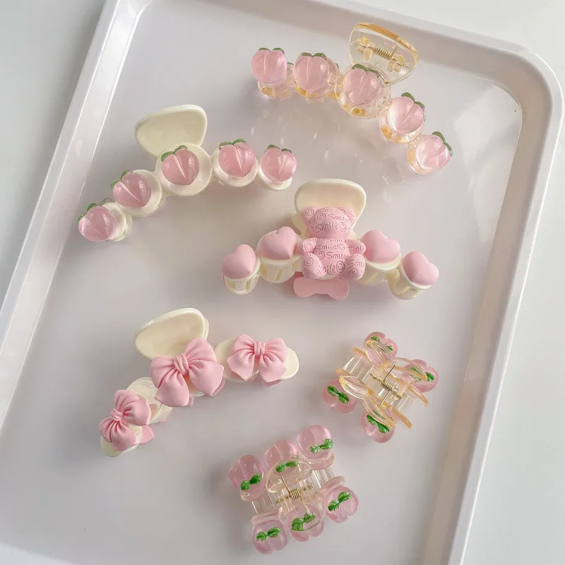 Hot selling woman hair claw clip accessories korean women fashion plastic spring hair claw