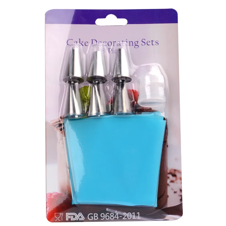 8 Piece Cake Decorating Supplies Baking Set Stainless Steel Kits Frosting Bags Tips Cake Tools for Cookie Icing, Cake