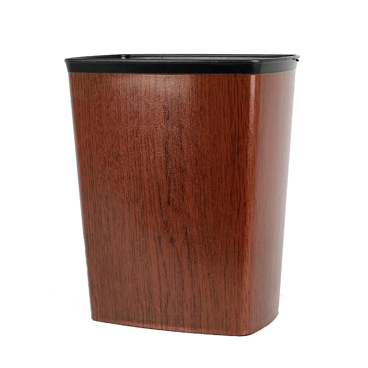 customized teardrop-shaped  plastic trash can In-mold label in furniture application IML garbage bin Silver metallic film