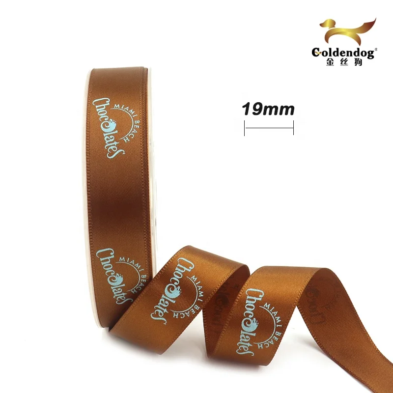 Оптовая продажа из Гуанчжоу, атласная лента с односторонним шелкографическим принтом для подарочной упаковки