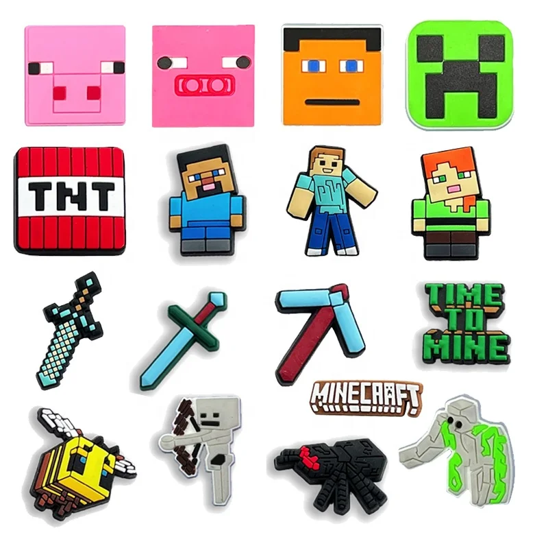 new lego shoe charms ready to ship mine craft cartoon craft shoe charms wholesale croc charms