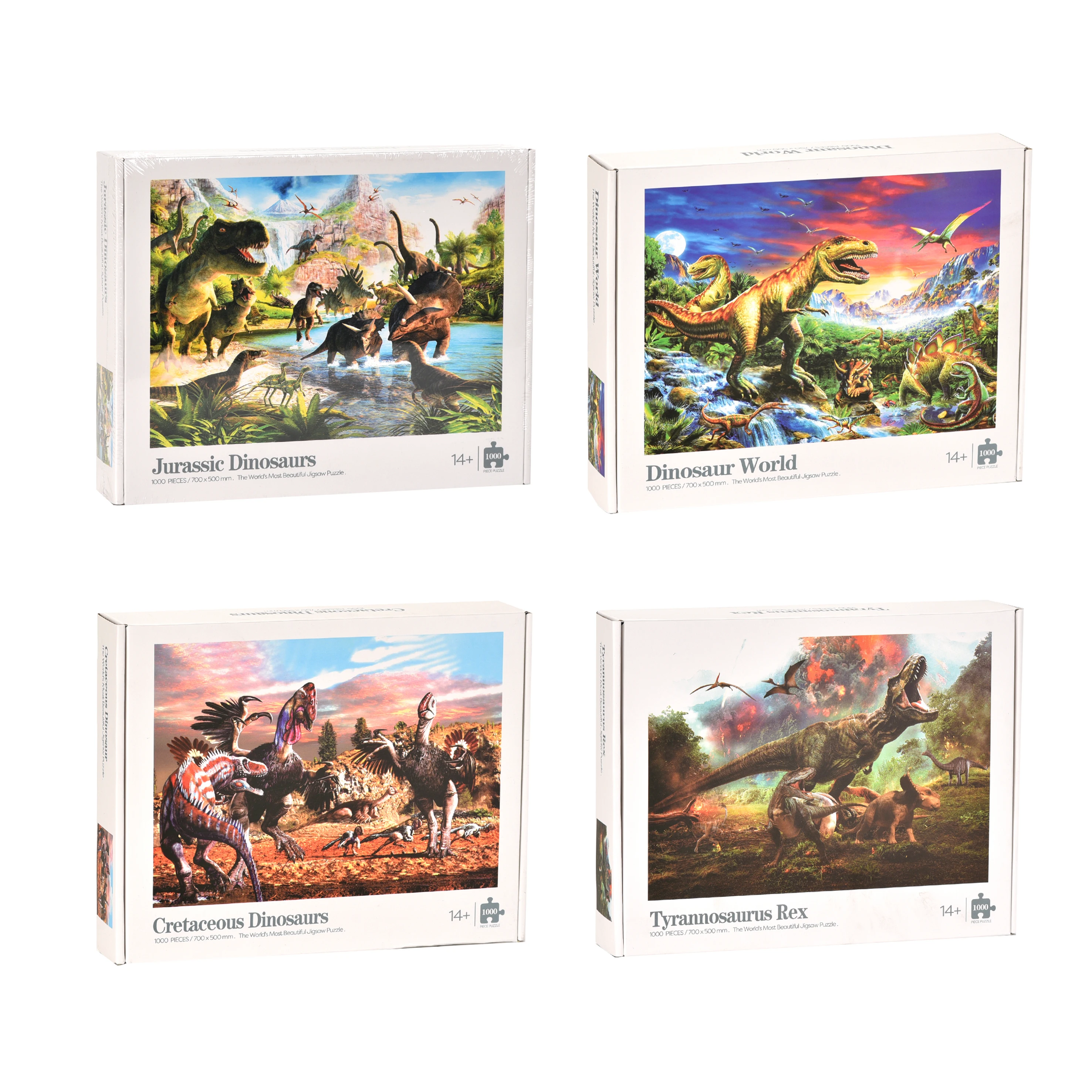 1000 PCS Animals Painting Paper Cardboard Puzzle Toys Jurassic Dinosaur Shape Jigsaw Puzzle Game