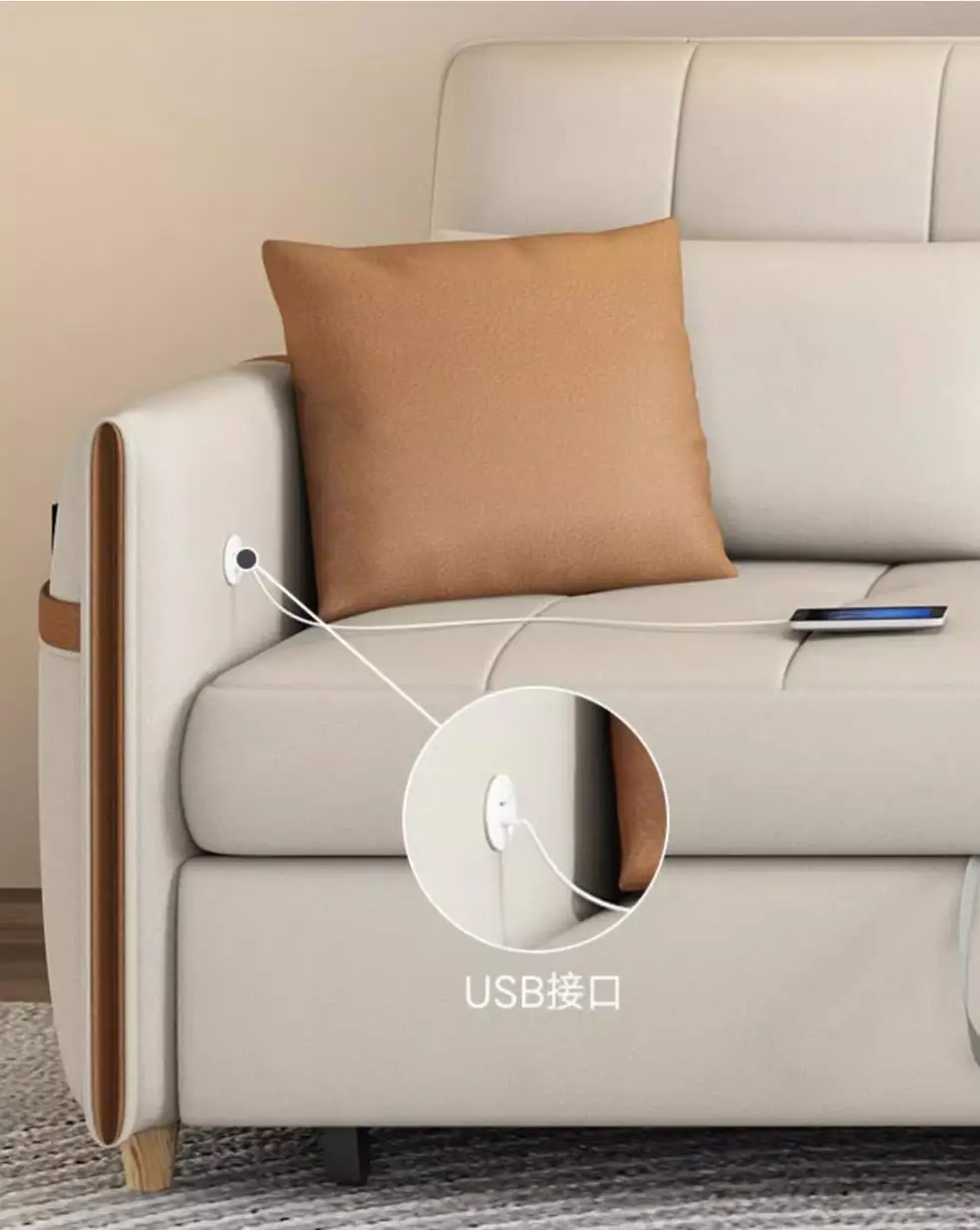 Futon sofa bed convertible metal frame folding corner Sofa Cum Bed with Storage