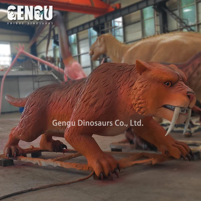Prehistoric Animal Smilodon Model Ice Age High Quality Simulated Saber-Toothed Tiger