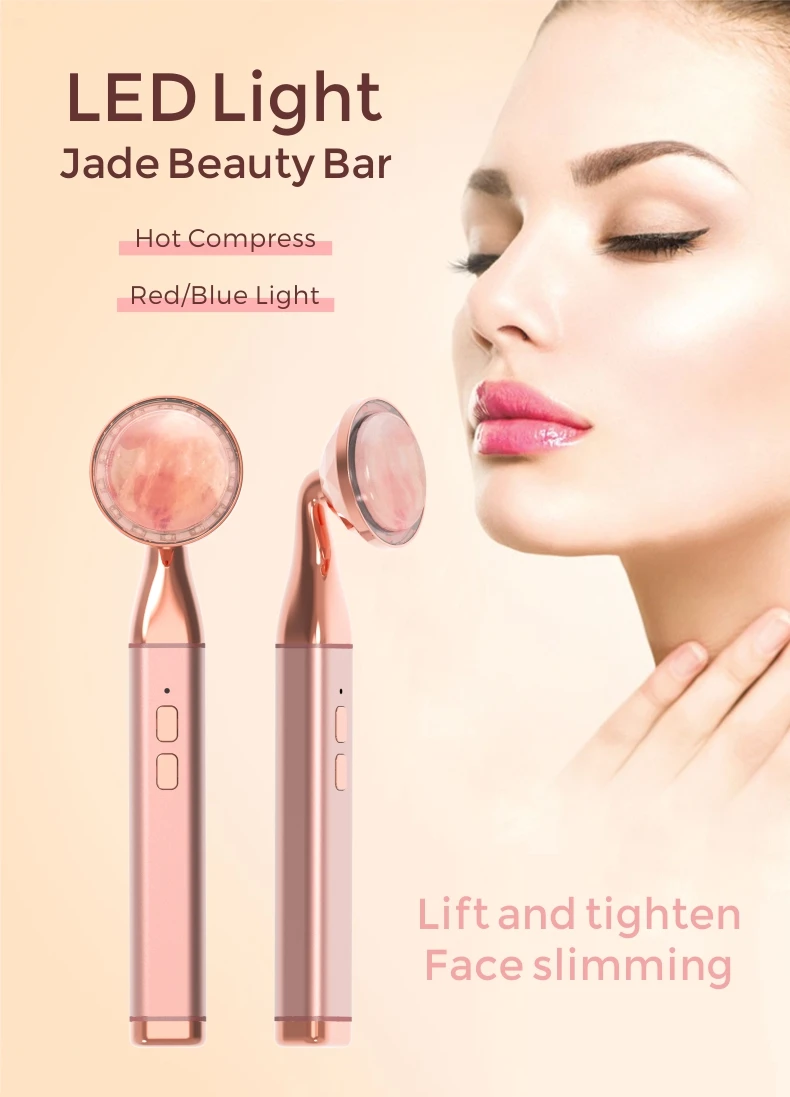 Beauty Facial Jade Roller Gua Sha With Natural Facial Massage Roller Rose Quartz Face Jade Gua Sha Set Skin Care Tools