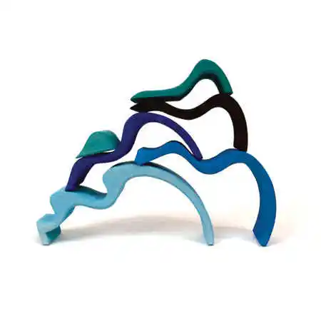 Wholesale Surf Shape Wooden Toys For Kids Educational Toys Blocks Rainbow Wooden For Kids Game